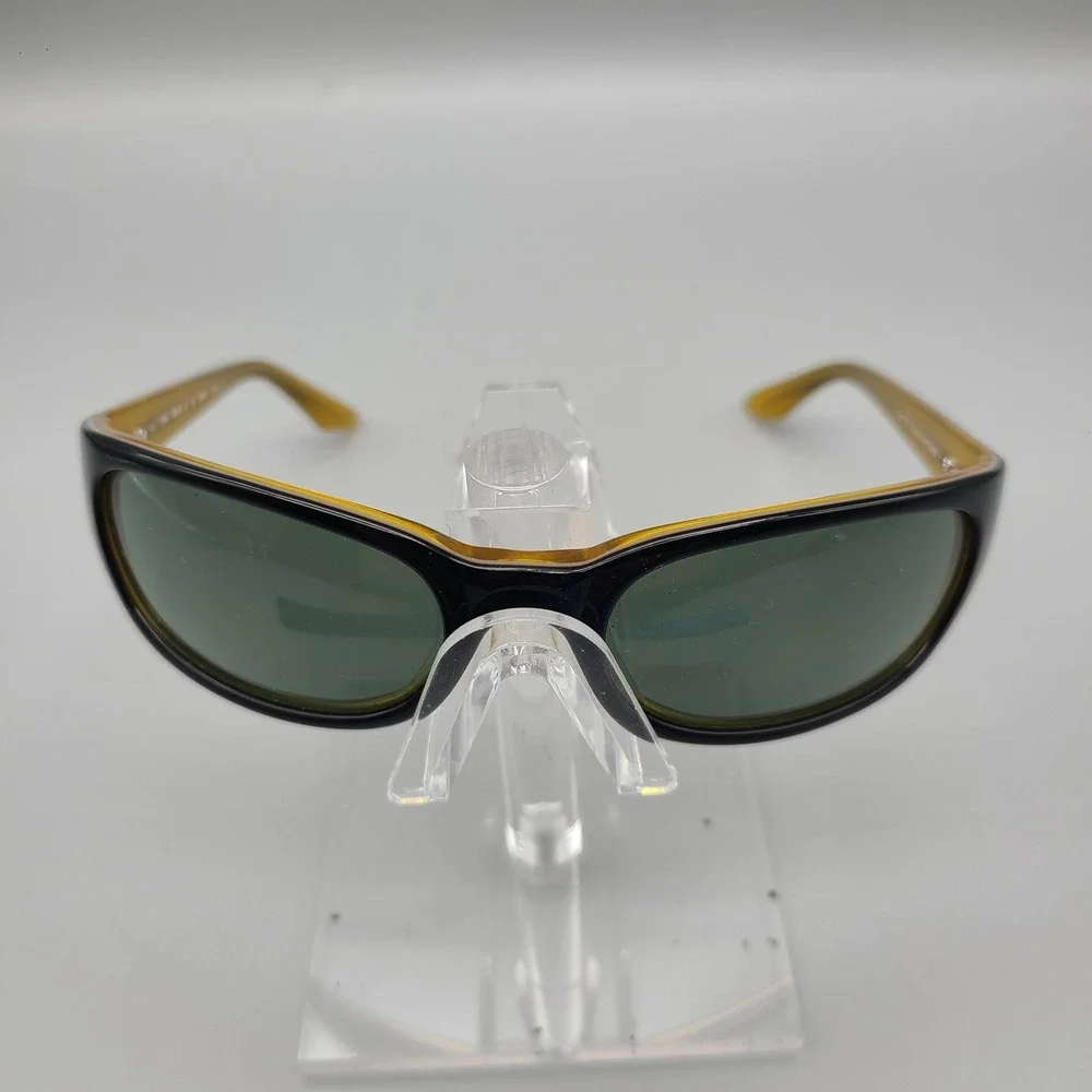 Smith Vice TLT Glass Lens Sunglasses Black Amber Yellow Wrap Around Frame